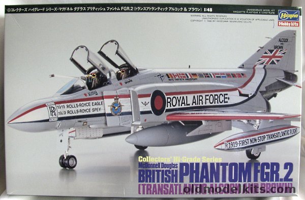 Hasegawa 1/48 McDonnell Douglas F-4 British Phantom FGR2 And Maintrack Decals - Transatlantic Flight Alcock and Brown, CH9 plastic model kit